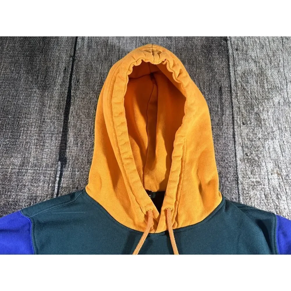 The North Face Men's Color Block Pullover Hoodie Hoody Green Combo - Picture 2 of 9